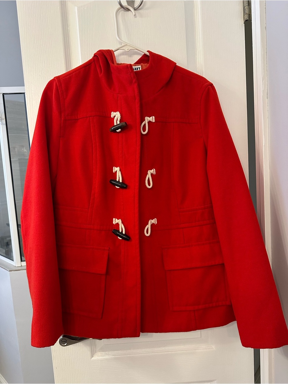Red Toggle-Front Women's Coat - Brand: Old Navy size Large